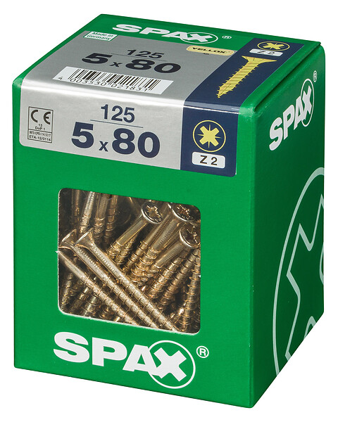 SPAXFRANCE - SPAX TF PZ 5x80 YELLOX 125 PC - large