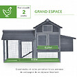 PAWHUT - Poulailler cottage cage à poules sur pied dim. 151L x 54l x 87H cm multi-équipement bois pin gris - vignette