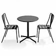 OVIALA - Ensemble table ronde et 2 chaises de jardin bistrot en métal gris  - Palavas - vignette