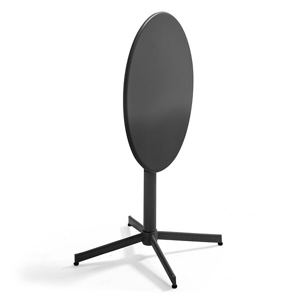 OVIALA - Ensemble table ronde et 2 chaises de jardin bistrot en métal gris  - Palavas - large