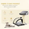 PAWHUT - Arbre à chat griffoir grattoir design jeu boule suspendue + plateforme peluche sisal naturel gris - vignette