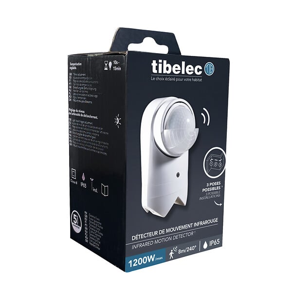 TIBELEC - Détecteur infrarouge multi-pose IP65 - large
