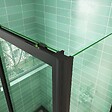 AICA SANITAIRE - AICA cabine de douche coulissante 100x80x195cm porte de douche avec l'amortisseur 100cm cabine de douche Noire en 8mm verre anticalcaire - vignette