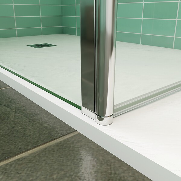 AICA SANITAIRE - AICA paroi de douche 70x200cm avec retour pivotant 50x200cm en 8mm verre securit, paroi de douche à l'italienne avec une barre de fixation 70-120cm en cylindrique - large