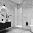 AICA SANITAIRE - AICA porte de douche battante 100x180cm profilé blanc en 5mm verre anticalcaire porte de douche Hauteur 180cm Installation en niche - vignette