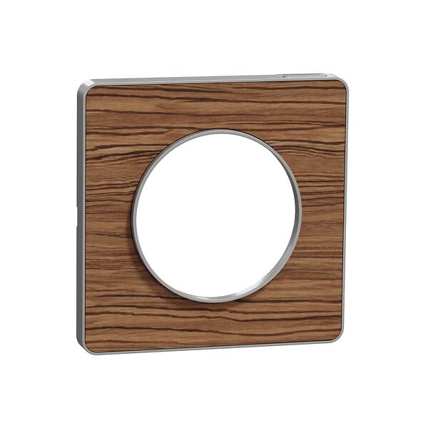 SCHNEIDER ELECTRIC - Odace Touch, plaque Wenge avec liseré Alu 1 poste - large