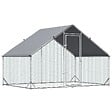 PAWHUT - Enclos poulailler chenil 6 m² - parc grillagé dim. 3L x 2l x 2H m - poulailler chenil entièrement couvert - acier galvanisé - vignette