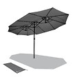 VOUNOT - Parasol Jardin Double Aluminium 270 x 460 cm gris - vignette