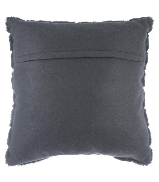 ATMOSPHERA - Coussin déhoussable en Fourrure Gris foncé 45 x 45 cm - large