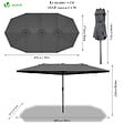 VOUNOT - Parasol Jardin Double Aluminium 270 x 460 cm gris - vignette