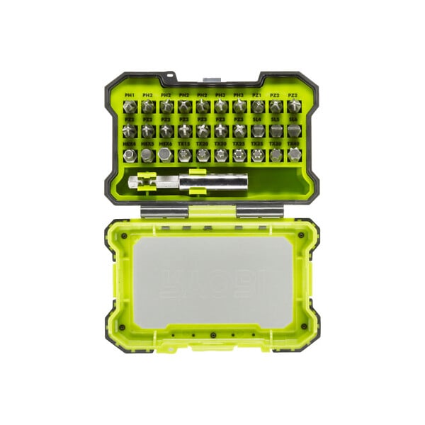 RYOBI - Pack RYOBI - Perceuse Visseuse R18DD2-220S - 18V One Plus - 2 batteries 2,0Ah - 1 chargeur - Coffret antichocs 31 accessoires de vissage RAK31MSD - large