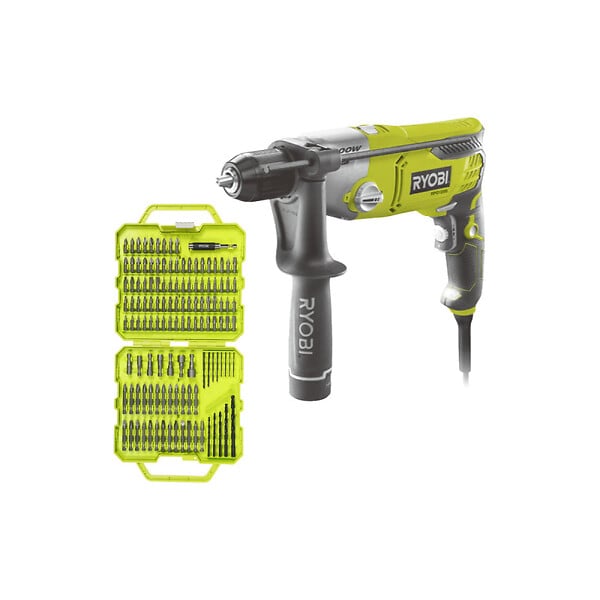 RYOBI - Pack RYOBI Perceuse à percussion RPD1200-K - 1200W - Coffret de 127 accessoires - RAK127DDSD - large