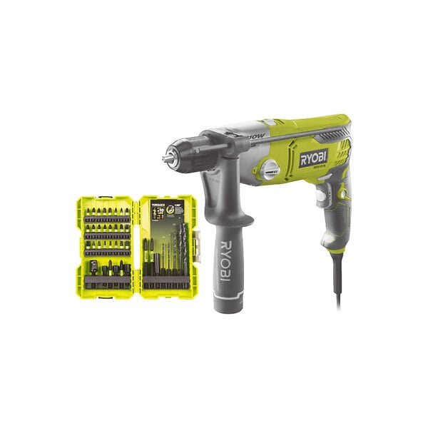 RYOBI - Pack RYOBI Perceuse à percussion RPD1010K - 1010W - coffret de 38 accessoires - RAK38DSDI2 - large
