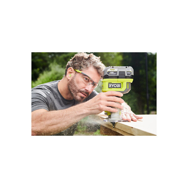RYOBI - Pack RYOBI - Affleureuse à  bois - RTR18-0 - 18V One+ - Sans batterie ni chargeur - Coffret 5 fraises panachées RAKRBS5 - Queue de diamètre 6mm - large