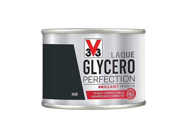 V33 PEINTURE - Peinture laque Glycero - Noir - Brillant - 125ml - large