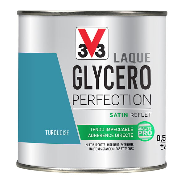 V33 PEINTURE - Peinture laque Glycero - Turquoise - Satin - 0,5L - large