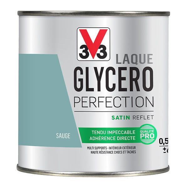 V33 PEINTURE - Peinture laque Glycero - Sauge - Satin - 0,5L - large