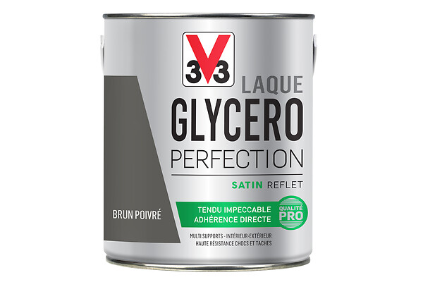 V33 PEINTURE - Peinture laque Glycero perfection - Brun poivre - Satin - 2L - large