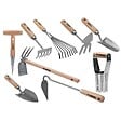 VITO - Kit 9 outils de jardin Manche bois Hêtre Inox et Fer forgés à la main  VITO - vignette