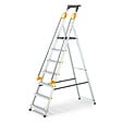 HOSTRÃ–M - Escabeau 7 marches DURAMP sécurisé avec rampes, tablette porte-outils, marchepied pliable aluminium, hauteur plateforme 140cm, garantie 5 ans Hoström - vignette