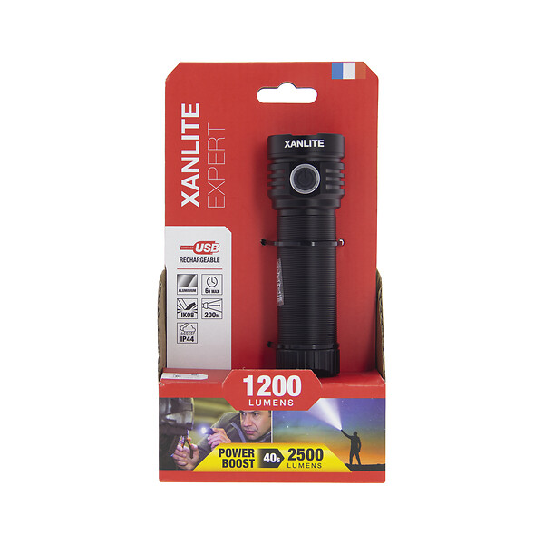 XANLITE - Torche led rechargeable 2500lm ip44 cable usb-c inclus - large