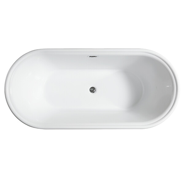 STANO - Baignoire îlot design sur socle ovale SEATTLE blanche 170 cm - large
