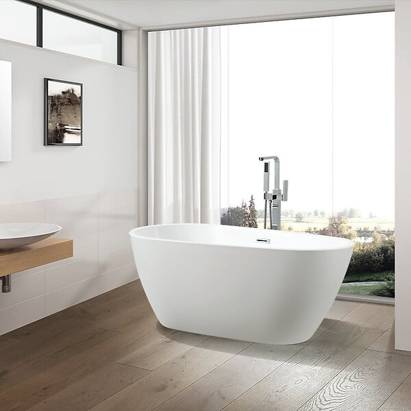 STANO - Baignoire îlot design ovale PHOENIX blanche 150 cm - large