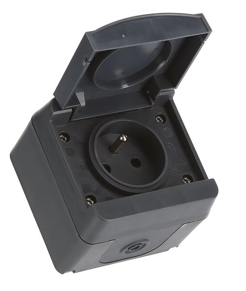 MC KENZIE - Prise 16A+t etanche ip55 saillie liberty - Anthracite - large