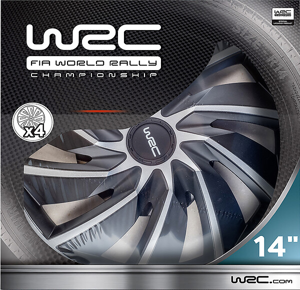 WRC - "WRC boîte 4 enjoliveurs 14"" Turbo bicolore" - large