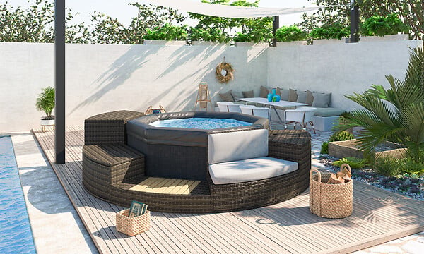 NETSPA - Spa NetSpa Octopus semi-rigide et mobilier - 4 à 6 personnes - large