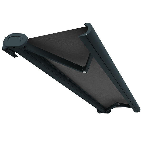 INTERSUN - Store banne coffre intégral HEVOA 4,00x3,00 M (Manuelle - Gris anthracite structuré RAL7016ST - Gris foncé 250g/m²) - large