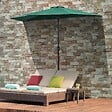 OUTSUNNY - Demi parasol - parasol de balcon 5 entretoises métal polyester 2,69L x 1,38l x 2,36H m vert - vignette