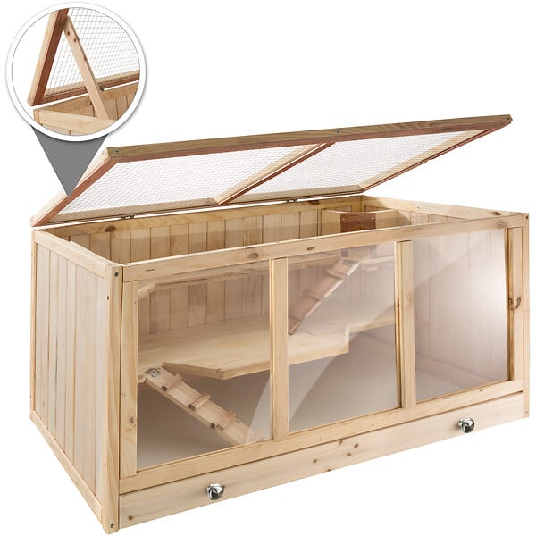TECTAKE - Cage pour rongeurs 95 x 50 x 50 cm marron - large