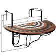 TECTAKE - Table de balcon rabattable 75 x 65 x 62 cm terracotta/blanc - vignette