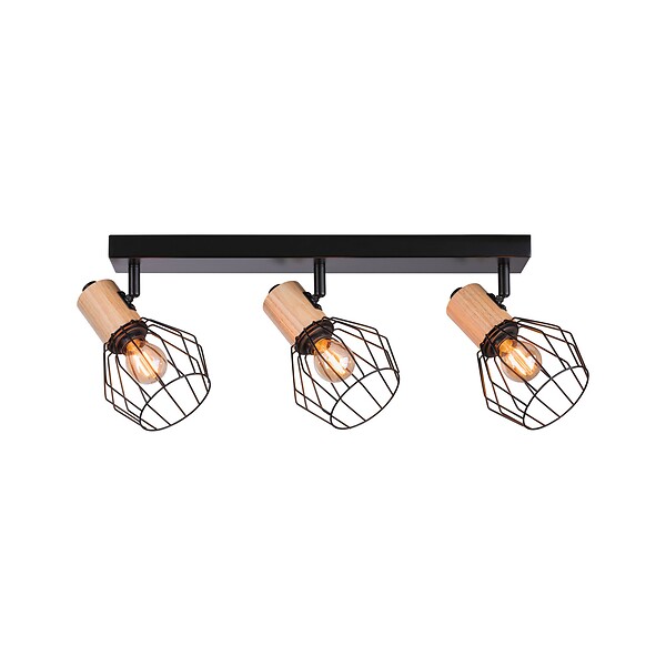 PAULMANN - Spots Lanka max.3x20W E14 230V noir-bois - large