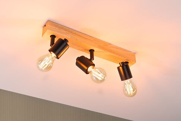 PAULMANN - Spots Arvid max.3x20W E27 230V noir-bois - large