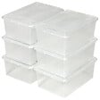 TECTAKE - 24 boîtes de rangement plastique blanc transparent - vignette