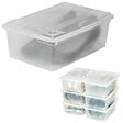 TECTAKE - 24 boîtes de rangement plastique blanc transparent - vignette