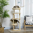 PAWHUT - Arbre à chat style nordique griffoir sisal naturel 4 plateformes coussins panier d'observation amovible bois pin panneaux bois clair - vignette