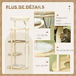 PAWHUT - Arbre à chat style nordique griffoir sisal naturel 4 plateformes coussins panier d'observation amovible bois pin panneaux bois clair - vignette