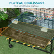 PAWHUT - Cage à oiseaux sur roulettes - étagère, plateau déjection, 3 perchoirs, 4 mangeoirs, 2 portes, 8 trappes, accessoires - acier noir - vignette