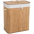 TECTAKE - Panier à linge bambou rectangulaire beige - vignette