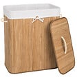 TECTAKE - Panier à linge bambou rectangulaire beige - vignette