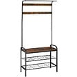 TECTAKE - Portemanteau Bois foncé industriel, rustique - vignette