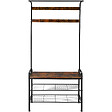 TECTAKE - Portemanteau Bois foncé industriel, rustique - vignette