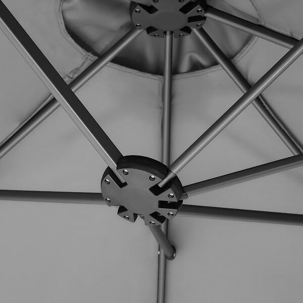 TECTAKE - Parasol SILIA en aluminium 460 x 270 cm gris - large
