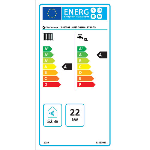 CHAFFOTEAU - Chaudière Gaz Condensation Urbia Green Chaffoteaux 25 kW Complète (Ventouse + Douilles + Dosseret) avec Thermostat Connecté - large