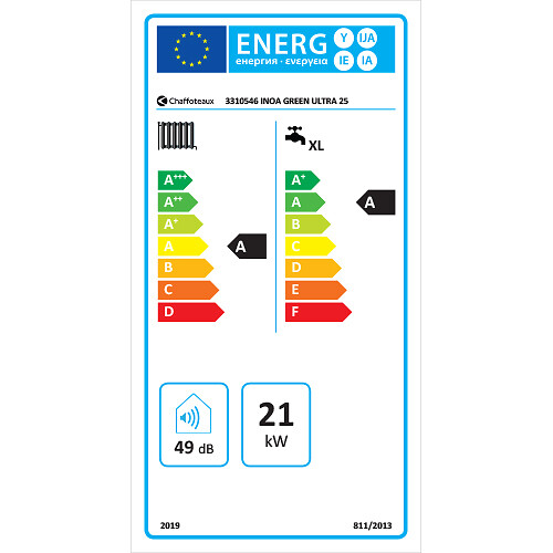 CHAFFOTEAU - Chaudière Gaz Condensation Inoa Green Chaffoteaux 25 kW Complète (Ventouse + Douilles + Dosseret) avec Thermostat Connecté - large