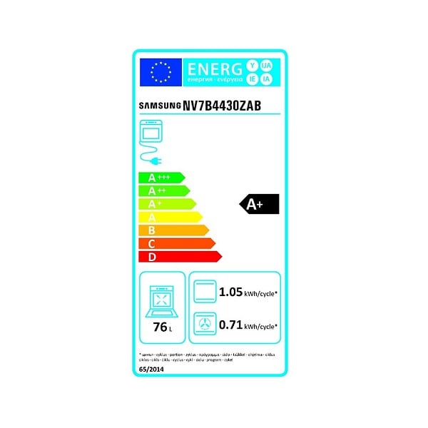 SAMSUNG - four encastrable multifonctions 76l 60cm noir - NV7B4430ZAB - large
