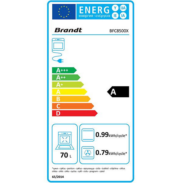 BRANDT - four intégrable multifonction 70l 60cm catalyse - bfc8500x - large